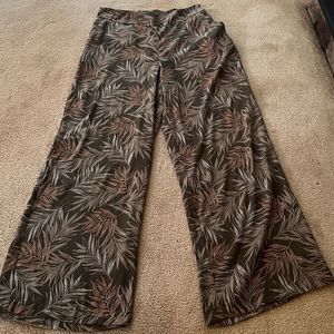 A New Day Palm Print Wide Leg Pants - Large